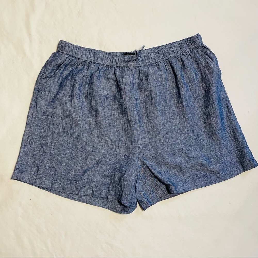NWT New Tahari 100% Linen Blue Shorts Size 3X